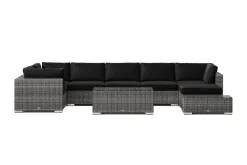 Comfort Garden Veranda & Terrasse|Loungemøbler Salg-Bahamas utendørs U-sofa 7-seters vendbar divan med åpen avslutning og bord