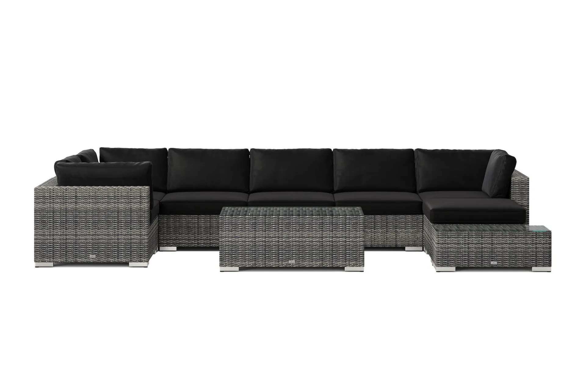 Comfort Garden Veranda & Terrasse|Loungemøbler Salg-Bahamas utendørs U-sofa 7-seters vendbar divan med åpen avslutning og bord