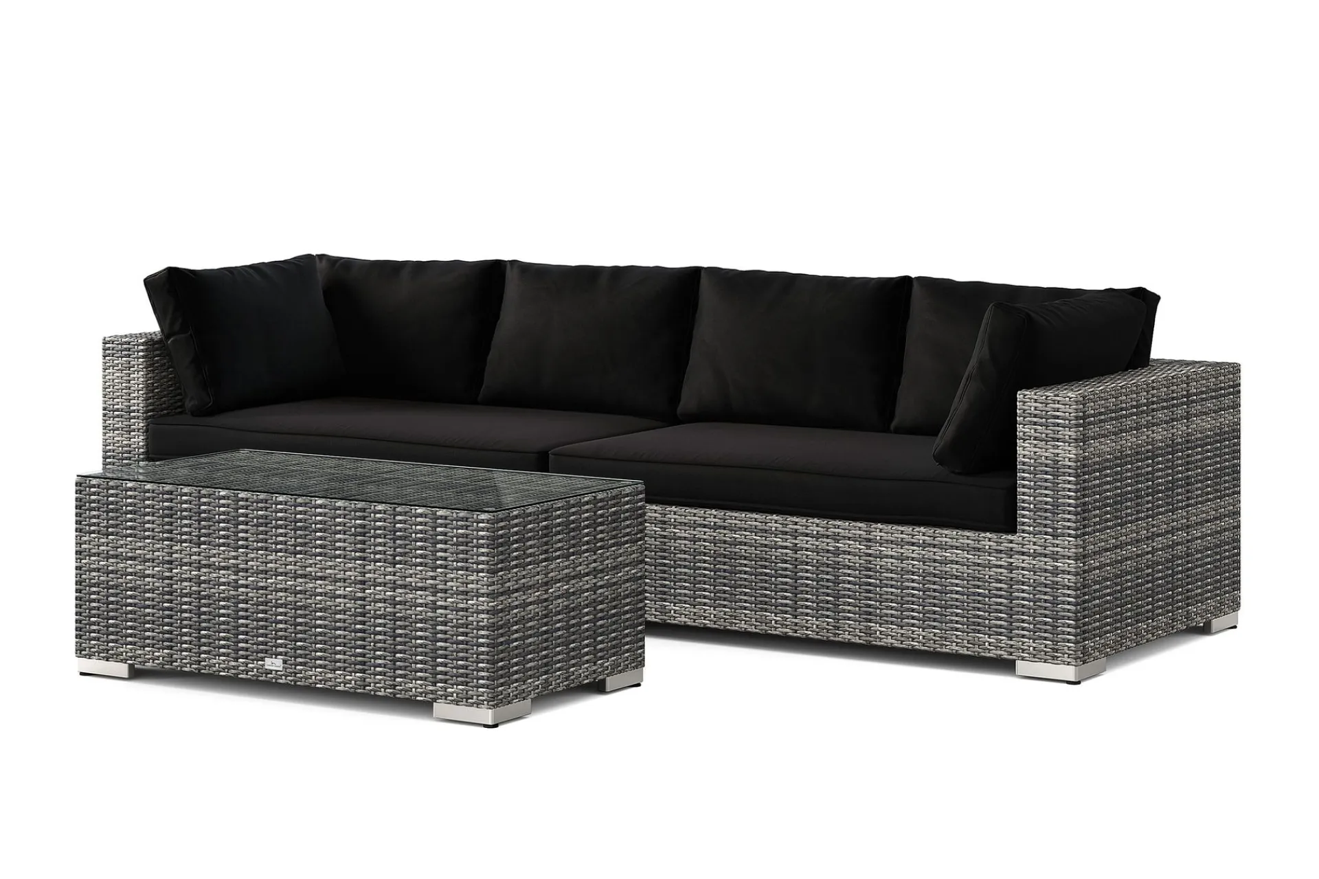 Comfort Garden Veranda & Terrasse-Bahamas utesofa 4-seters med bord Grå
