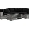 Comfort Garden Bahamas utesofa 5-seters vendbar sjeselong med avslutning og bord med hylle