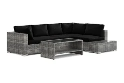 Comfort Garden Bahamas utesofa 5-seters vendbar sjeselong med avslutning og bord med hylle