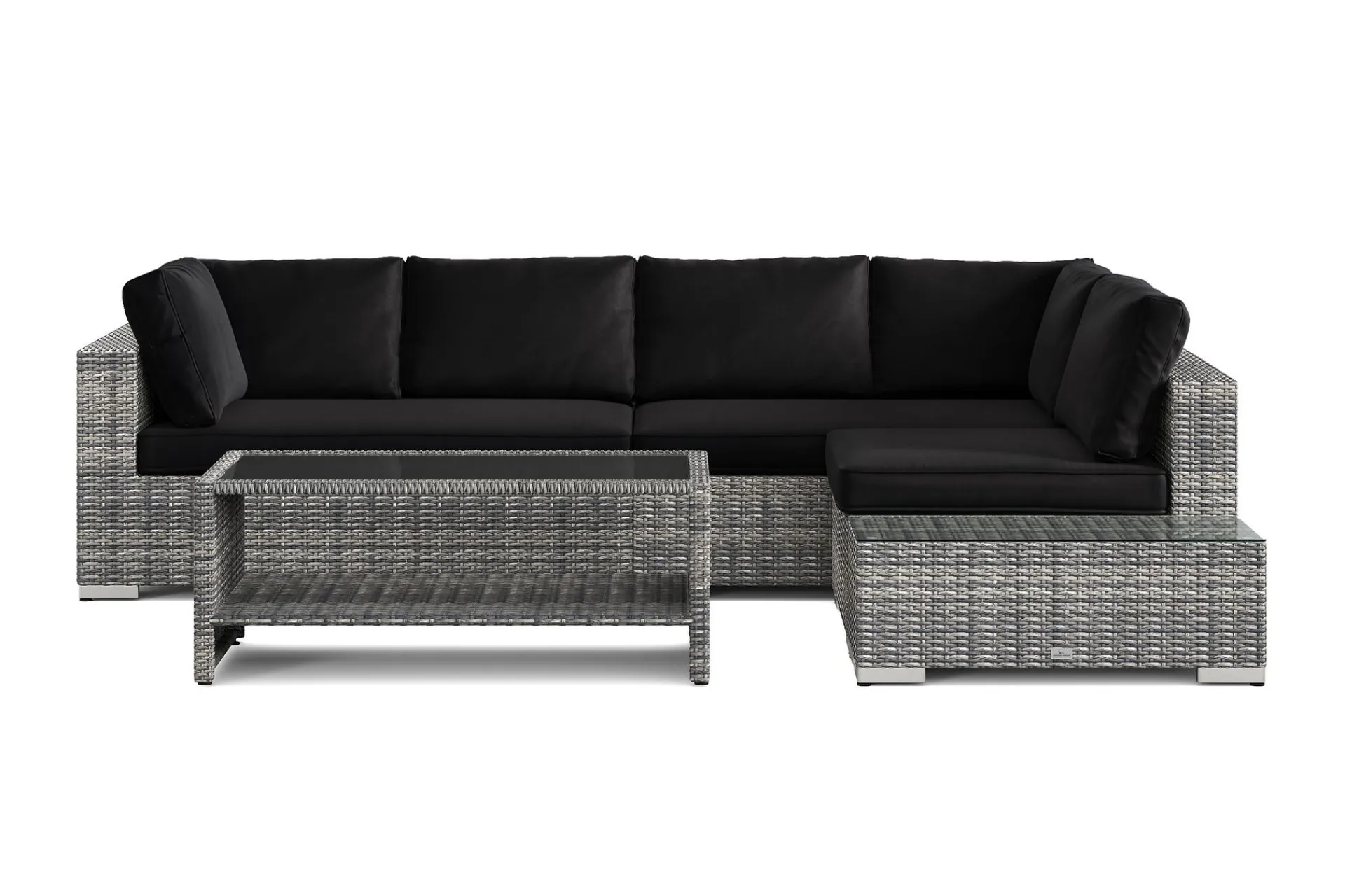 Comfort Garden Bahamas utesofa 5-seters vendbar sjeselong med avslutning og bord med hylle