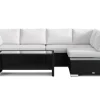 Comfort Garden Veranda & Terrasse-Bahamas utesofa 5-seters vendbar sjeselong med avslutning og bord med hylle