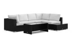 Comfort Garden Veranda & Terrasse-Bahamas utesofa 5-seters vendbar sjeselong med avslutning og bord med hylle
