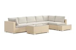 Comfort Garden Bahamas utesofa 6-seters vendbar sjeselong med avslutning og bord