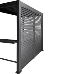 Byggesett Uterom|Lagringshus & Boder-Bakvegg til paviljong HOME4YOU Mirador Bbq Mørk grå