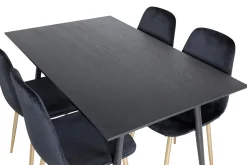 Venture Home Balisa Spisegruppe 120 cm inkl. 4 Pontus Fløyelsstoler