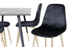 Venture Home Balisa Spisegruppe 120 cm inkl. 4 Pontus Fløyelsstoler