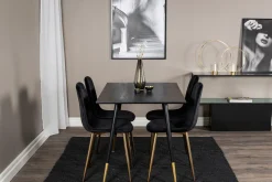 Venture Home Balisa Spisegruppe 120 cm inkl. 4 Pontus Fløyelsstoler