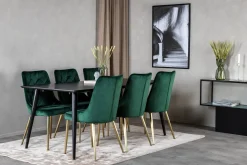 Venture Home Spisegrupper-Balisa Spisegruppe 180 cm inkl. 6 Valerie Lyx Stoler Svart