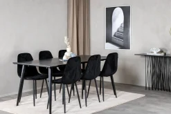Venture Home Spisegrupper-Balisa Spisegruppe 180 cm inkl. 6 Ypas Stoler Svart