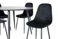 Venture Home Spisegrupper-Balisa Spisegruppe 115 cm Rund inkl. 4 Ypas Stoler Svart