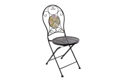 Cafesett|Balkonggrupper-Balkongset Morocco Bord Och 2 Stolar Mosaik Black, Multicolor