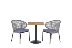 Cafesett|Balkonggrupper-Balkongsett grå/svart PALMI Grey