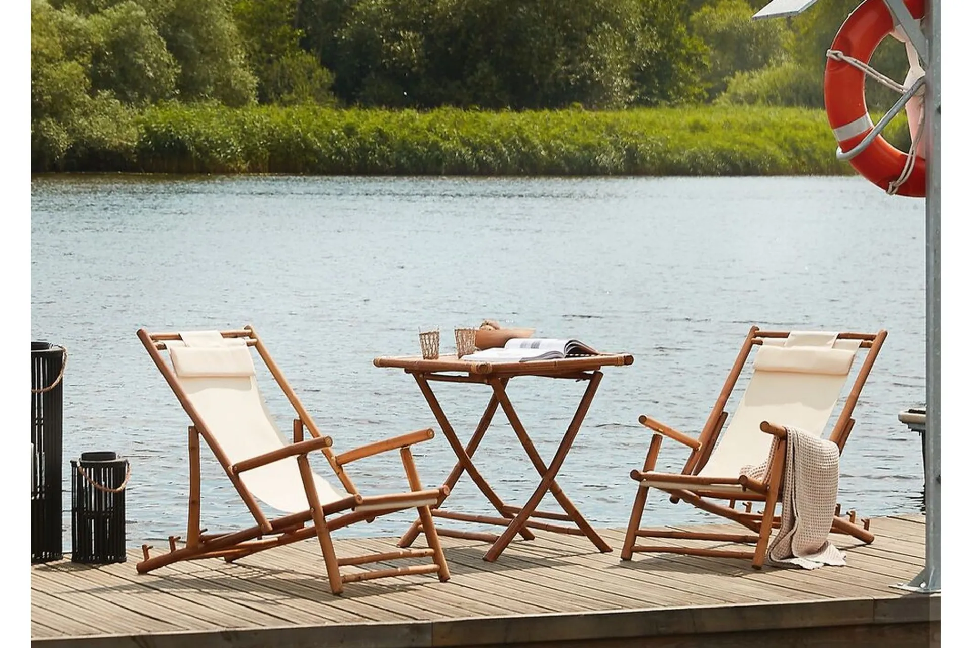 Cafesett|Balkonggrupper-Balkongsett Hvit/ ATRANI / SPELLO Beige