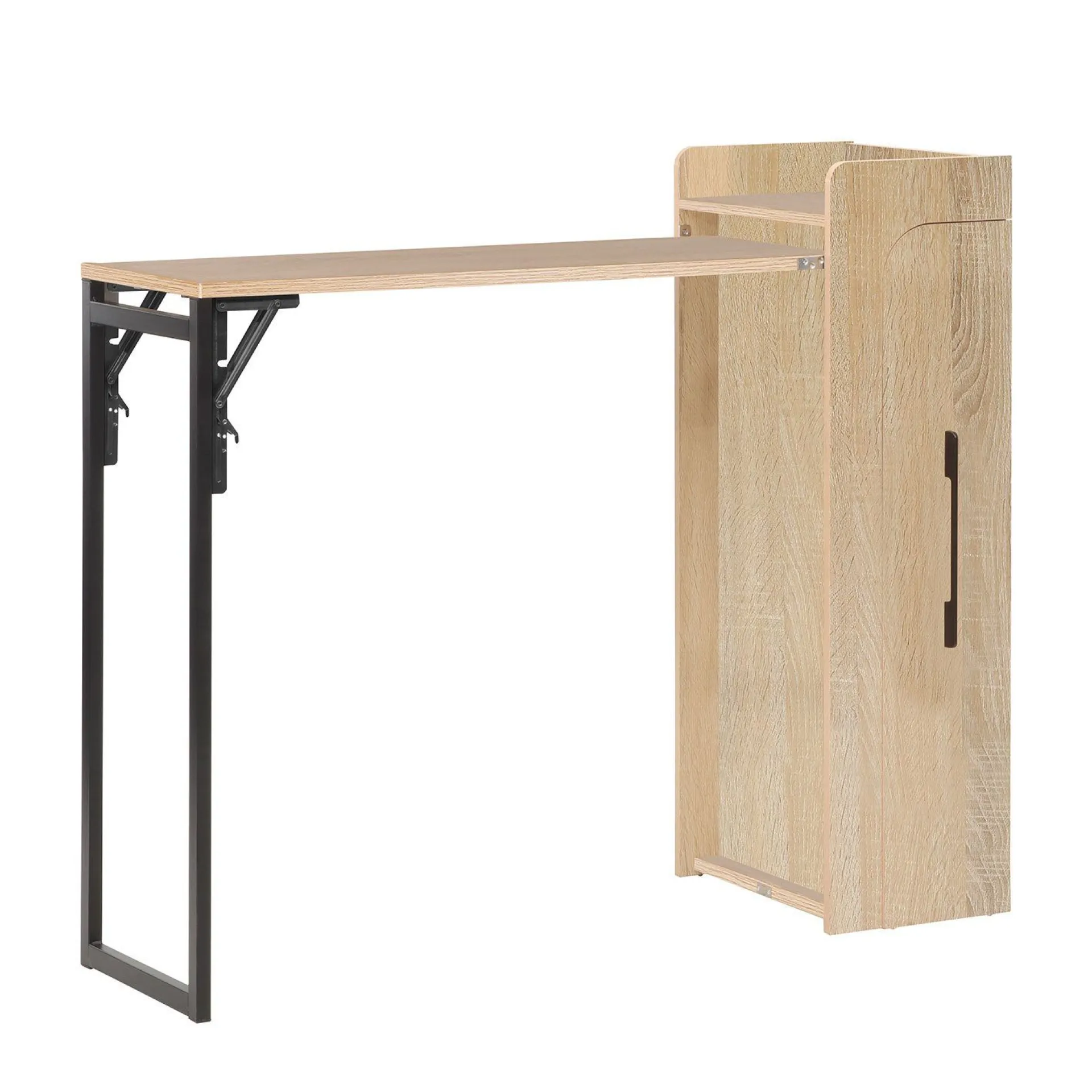 Barmøbler-Barbord HOME4YOU Hedvig sammenleggbar 122x44,5x108 cm ask/svart