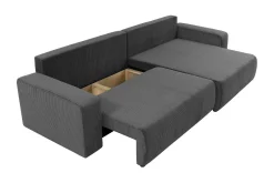 Sofa Med Sjeselong-Barile Sofa med Divan 3-seter Lysegrå