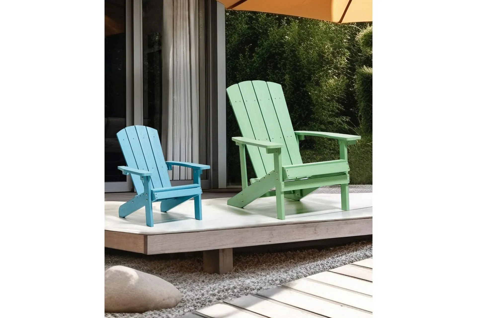 Solstoler-Barnestol Adirondack Blå