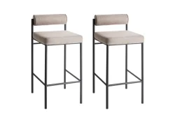 Barmøbler|Barstoler-Barstol Amaya sett med 2 Beige,Svart