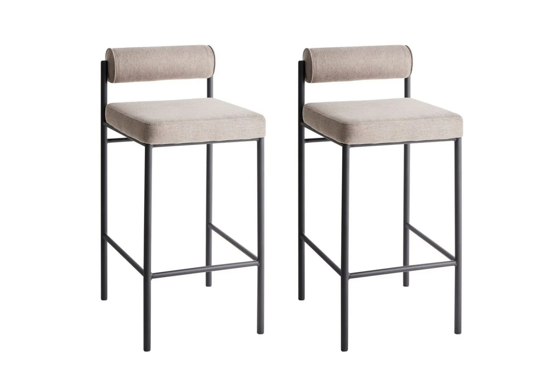 Barmøbler|Barstoler-Barstol Amaya sett med 2 Beige,Svart