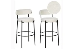 Barstol Beliani Allison set om 2 Beige-Svart White
