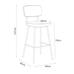 Barstol HOME4YOU Keiu 46x49x107 cm 150x40xh80 cm, melamin eik
