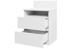 Avlastningsbord-Basildon Nattbord 40 cm med Oppbevaring 2 Skuffer + Hylle Svart