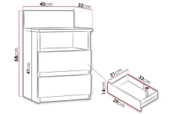 Oppbevaringsskap|Skap-Basildon Oppbevaringsskap 33 cm Hvit