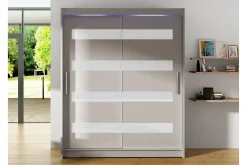 Garderober & Garderobesystem-Bay Garderobe Med Speil 150x200 cm Beige