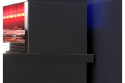 Kontorbord-Bays Gaming Skrivebord 160 cm med Oppbevaring 2 Hyller Svart