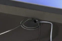 Kontorbord-Bays Gaming Skrivebord 160 cm med Oppbevaring 2 Hyller Svart