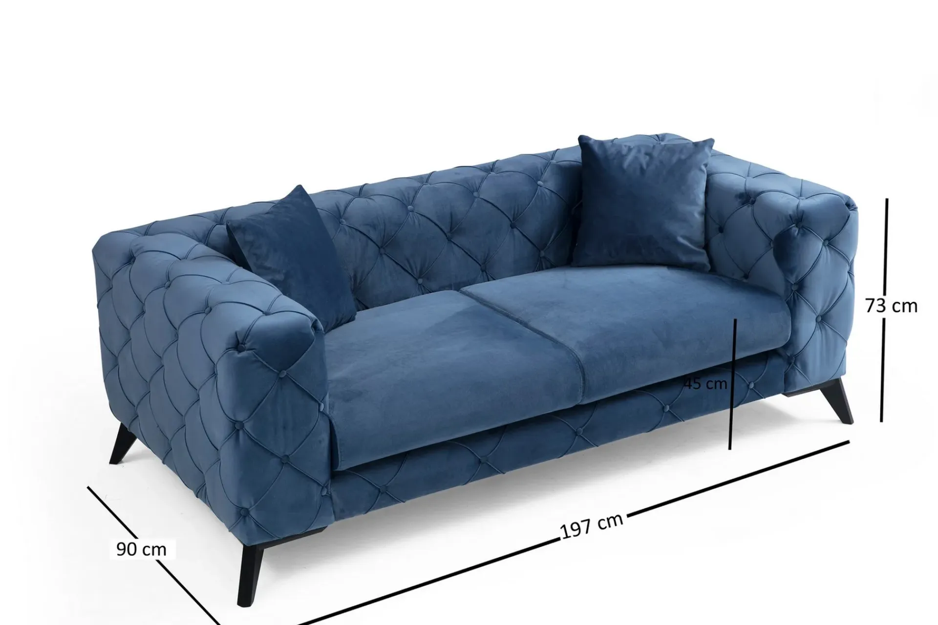 Manor House 2 Seter Sofa|Velour Sofa & Fløyel Sofa-Beachport 2-seters Sofa Blå