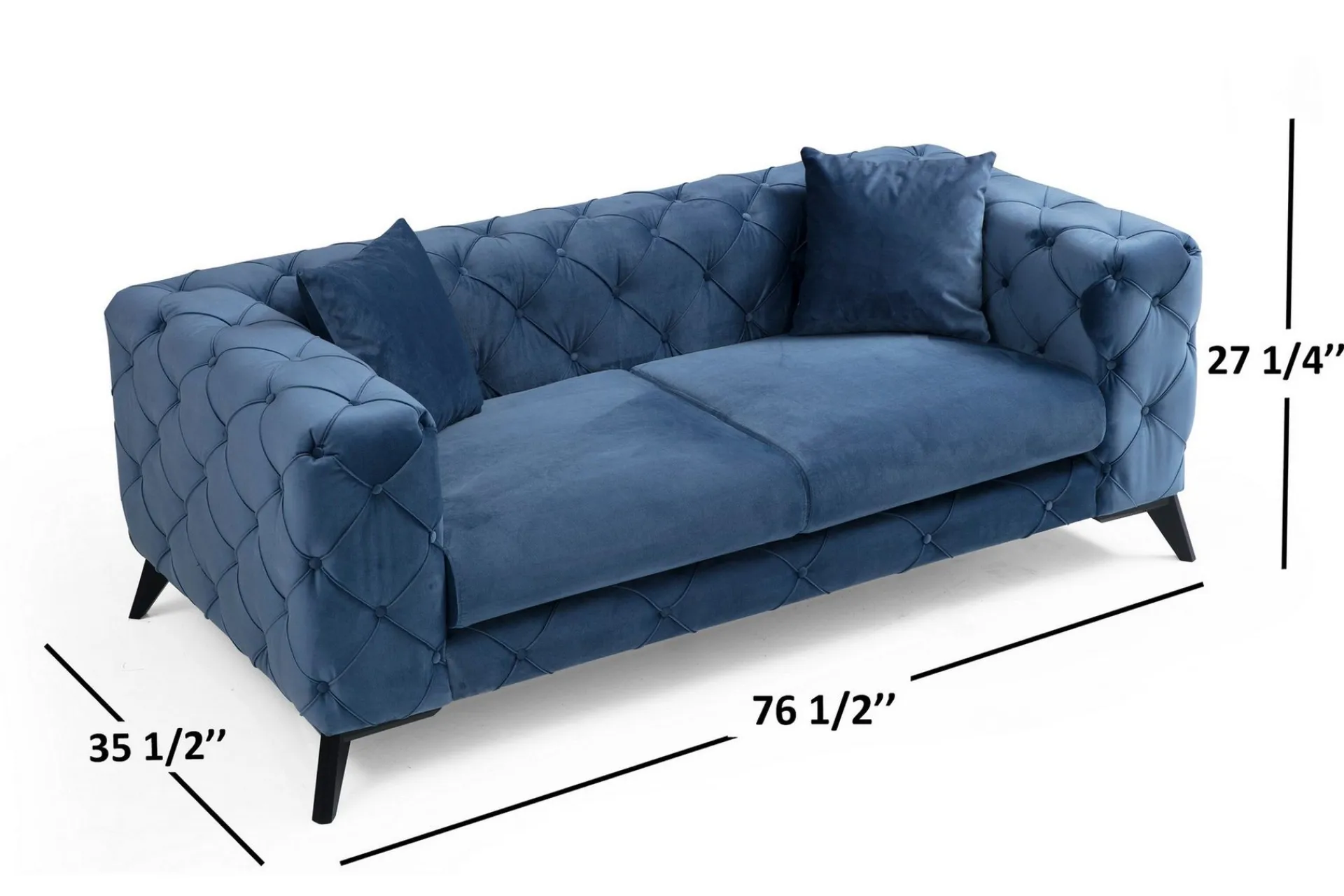 Manor House 2 Seter Sofa|Velour Sofa & Fløyel Sofa-Beachport 2-seters Sofa Blå