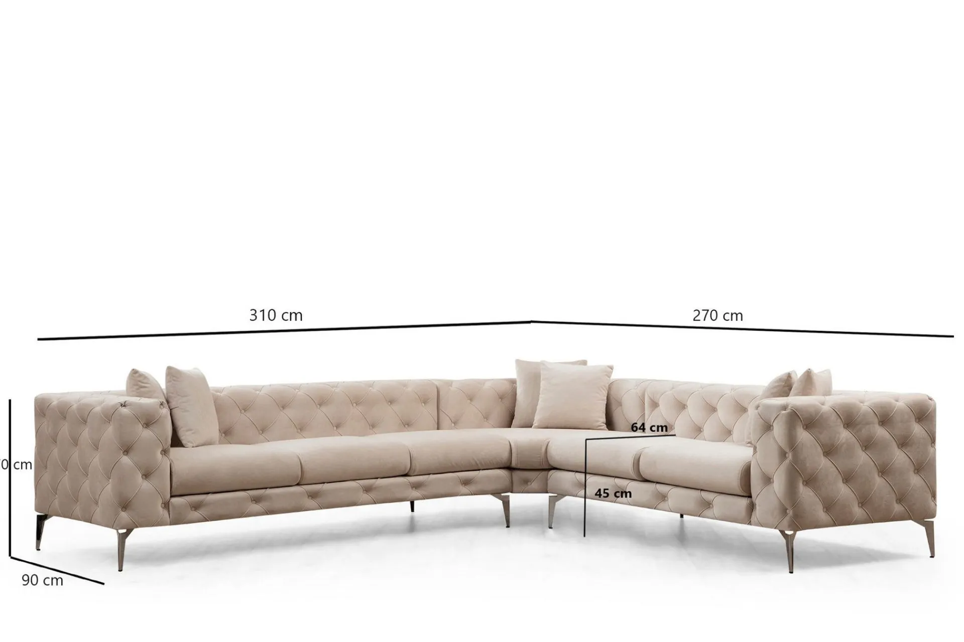 Manor House Beachport Stor Hjørnesofa 6-seters L-formet