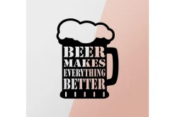 Skilt-Beer Metal Decor Veggdekor Svart