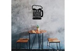 Skilt-Beer Metal Decor Veggdekor Svart