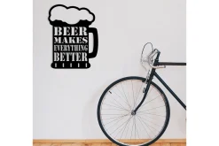 Skilt-Beer Metal Decor Veggdekor Svart