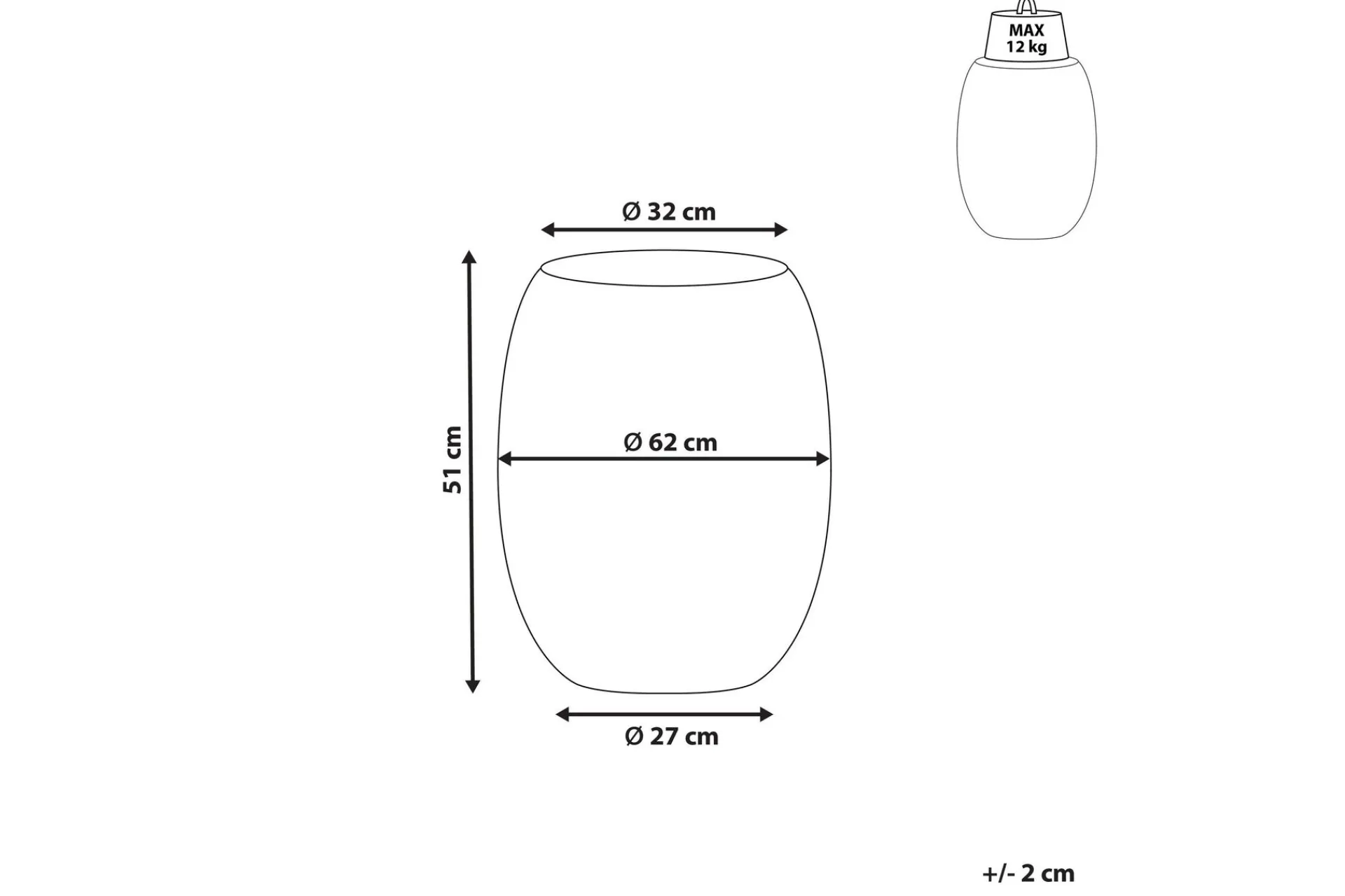 Bela Sidebord 62 cm