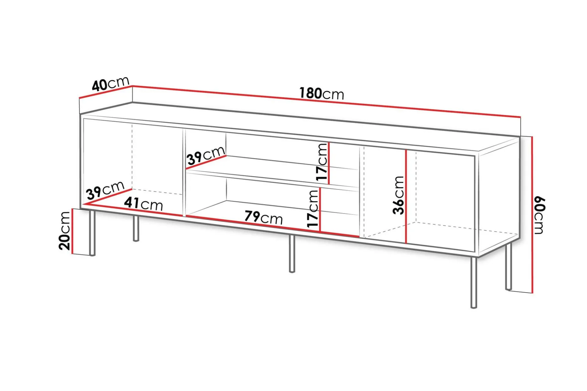 Belonger TV-benk 180 cm