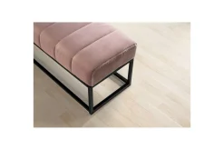 Wohnling Entrebenk|Benk-Benke fløyelstrukket moderne quiltet elegant metallramme Rosa Rosa,Svart