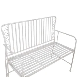 Benker-Benk HOME4YOU Jasmine 103x50x93 cm Antikkhvitt metall antikvhvit