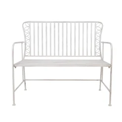 Benker-Benk HOME4YOU Jasmine 103x50x93 cm Antikkhvitt metall antikvhvit