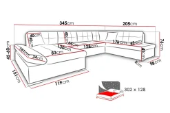 Bergen U-sovesofa 345x205x77 cm
