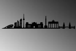 Skilt-Berlin Skyline Veggdekor Svart