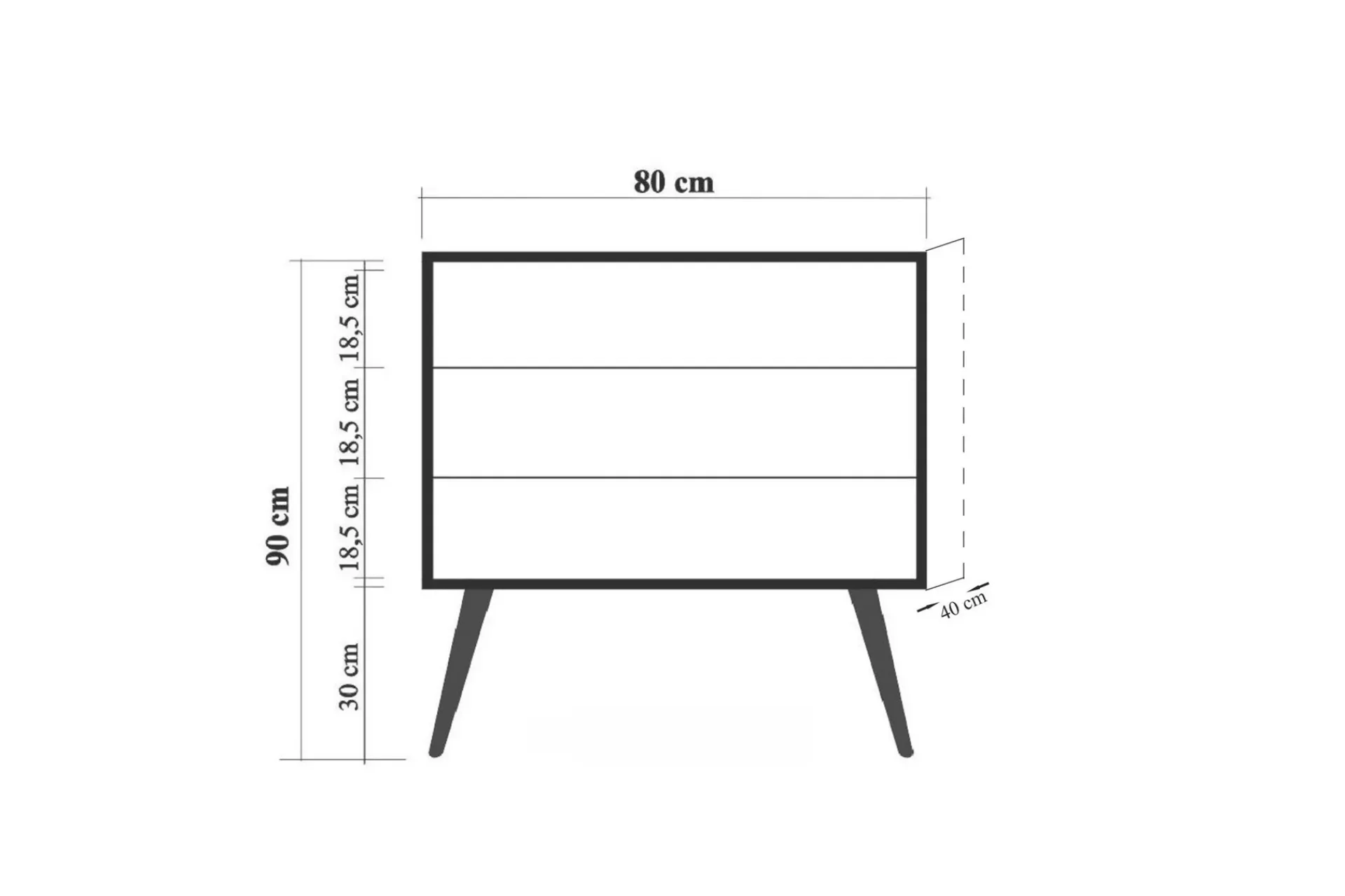 Bertoaria Kommode 80x89 cm Brun