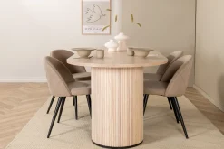 Venture Home Spisegrupper-Biana Spisegruppe 200 cm Oval inkl. 4 Velvets Stoler Beige