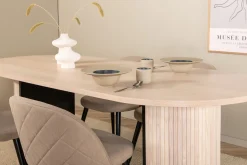 Venture Home Spisegrupper-Biana Spisegruppe 200 cm Oval inkl. 4 Velvets Stoler Beige
