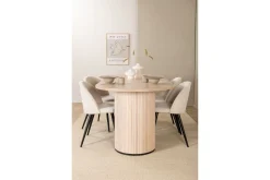 Venture Home Spisegrupper-Biana Spisegruppe 200 cm Oval inkl. 4 Valera Cordfløyelstole Beige