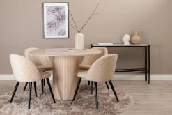 Venture Home Spisegrupper-Biana Spisegruppe 100 cm Rund inkl. 4 Velvets Stoler Beige
