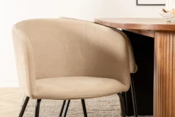 Venture Home Spisegrupper-Bianca Matgruppe 200 cm Oval med 4 Berit stoler Beige,Svart